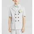 thumbnail image 2 of Boys 2-Piece Double Breasted Suit Set: Blazer & Shorts for Wedding Prom Slim Fit Peak Lapel Lightweight, 2 of 6