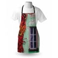 thumbnail image 3 of Autumn Apron Fall Ivy on Old House Walls Left Countryside Mansion Vintage Architecture Design, Unisex Kitchen Bib Apron with Adjustable Neck for Cooking Baking Gardening, Red Mint Green, by Ambesonne, 3 of 3