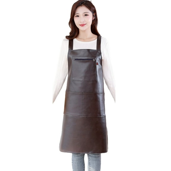 Waterproof Rubber Vinyl Apron - Heavy Duty Model - Stay Dry - Industrial Chemical Resistant Plastic - Leather Apron for Kitchen, Cooking, Dishwashing, Dog Grooming - Coffee