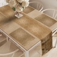 thumbnail image 2 of Ambesonne Abstract Table Runner & Placemats, Floral Retro Illustration, Placemat 4 pcs + Runner 14"x72", Pale Brown Camel, 2 of 2