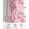 thumbnail image 6 of Spring Peaches Sheer Curtains 84 Inch Length 2 Panels Set for Living Room/Bedroom, Botanical Blossom Flowers Branches Kitchen Curtains Grommet Semi-Sheer Curtains Drapes Window Treatments 52"x84"x2, 6 of 7