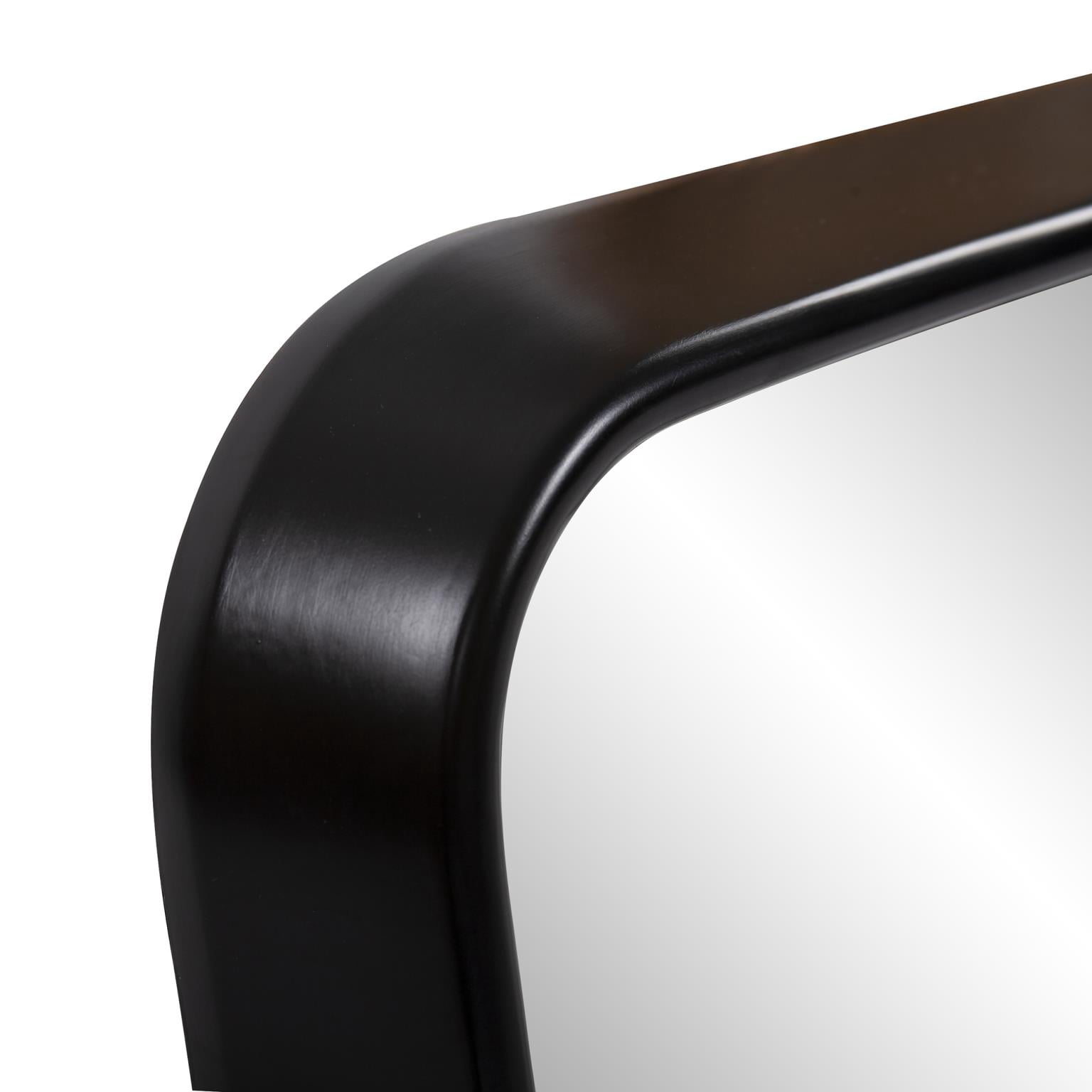 Tyler Dillon Black Contemporary Curved Square Framed Wall Mirror 16.5"H x 16.5"W