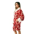 thumbnail image 2 of Just Love Women Plush Robe with Sherpa Trim - Cozy and Warm Bathrobe for Lounging (Red - Bite Me Gingerbread Man, X-Small), 2 of 3