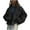 Black, variant on HAiming Womens Cropped Coat Winter Lapel Collar Long Sleeve Open Front Cardigan Jacket Trendy Casual Warm Outerwear