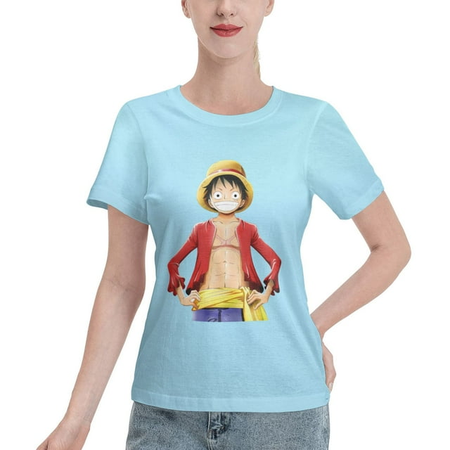 Women's Basic Short Sleeve T-Shirt One Piece Luffy