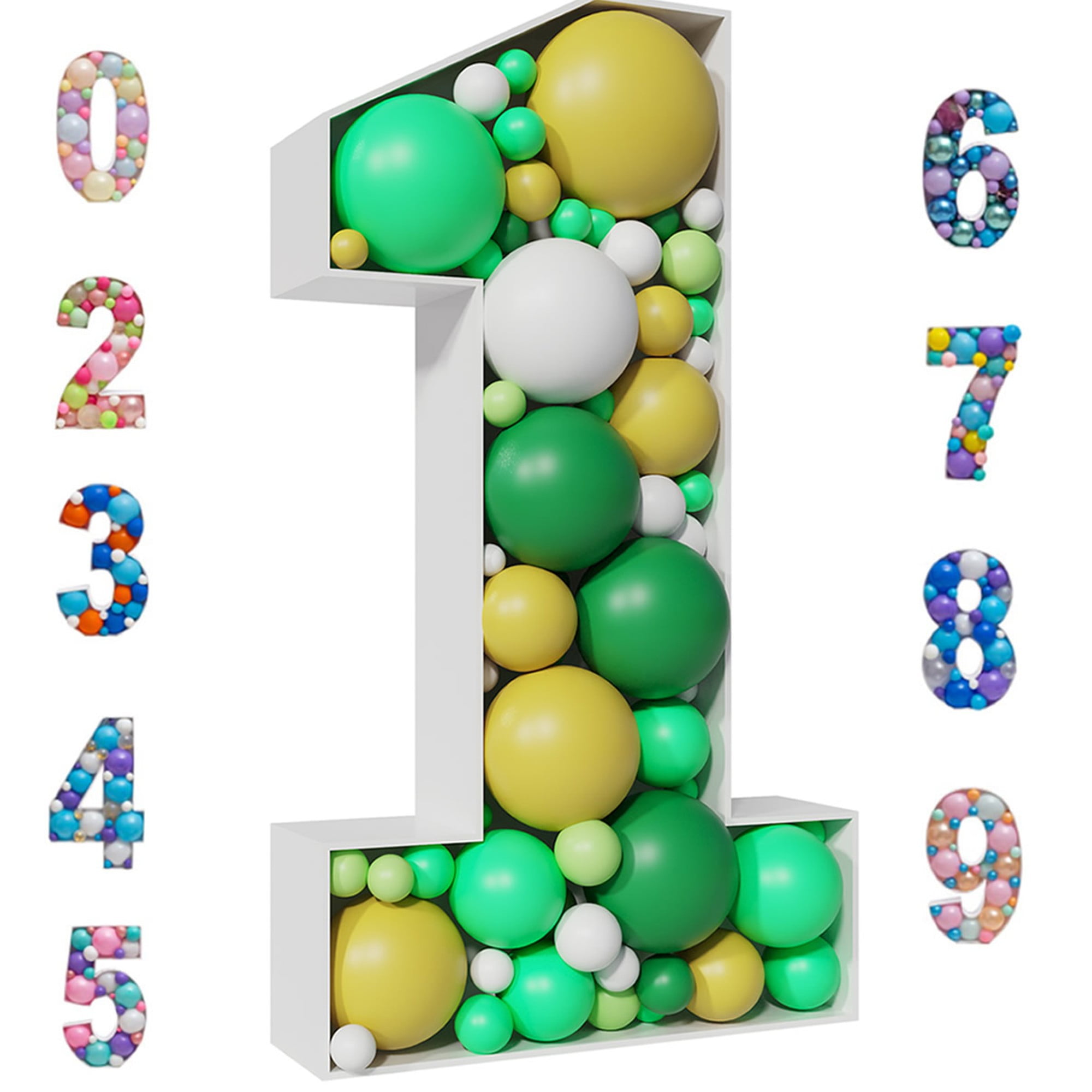 Number Balloon,Marquee Numbers 1 PreCut Kit Cardboard Light Up Mosaic