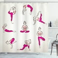 thumbnail image 1 of Ambesonne Sports Theme Shower Curtain, Lady Pilates Exercise, 69"Wx70"L, Off White Blush and Pink, 1 of 3