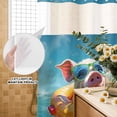 thumbnail image 2 of No Hook Shower Curtain with Built-in Rings - Coastal Summer Washable Waterproof Fabric Bathroom Curtains for Hotel,Rentals, Stall 48 X 72 Inch , Ocean Swimming Circle Pig Mirrors Blue Pink, 2 of 9