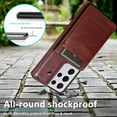 thumbnail image 5 of Dteck Back Wallet Phone Case for Samsung Galaxy S21 Ultra 4G 5G with ID & Credit Card Holder Slots Pockets Wallet Back Cover Stand Flip Folio Leather Cell Cases Women Men, Brown, 5 of 7