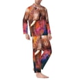 thumbnail image 2 of Lsque Oil Paintings of Elephants Pattern Long Sleeve Pajama Set for Men - Soft 2-Piece Sleepwear and Loungewear Set with Pockets, Comfy Nightwear-X-Large, 2 of 7