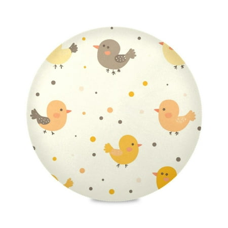 

Round Plate Mat 15.4x15.4 Inchesx1 Placemat Table Mat Kitchen Mat Coffee Mat Fabric Thick Strong Wear-Resistant Heat Resistance Cute Yellow Chicken1