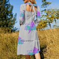 thumbnail image 4 of C'est Ok d'Tre Meh Robe Évasée Nœud Cœur Design Mode Grande Taille Robe Ample Meh Lol Rétro Années 80 Triangle Cool, 4 of 5