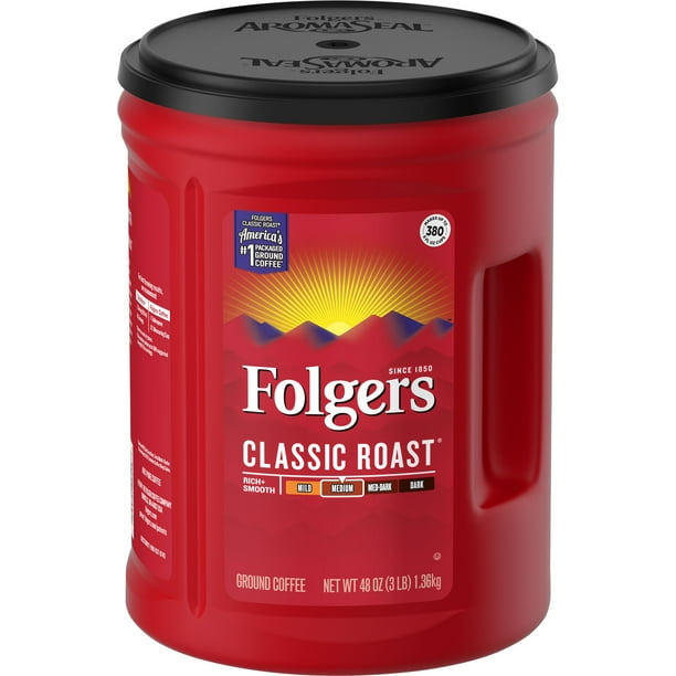 Folgers Classic Roast Ground Coffee 48 Ounce Pack Of 2 Walmart Com Walmart Com