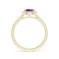 thumbnail image 2 of ANGARA Natural Round Amethyst Halo Ring with Diamond Accents in 14K Yellow Gold for Women (Size-6mm) | February Birthstone, Birthday, Anniversary, Jewelry Gift for Women | Natural Amethyst Ring, 2 of 9