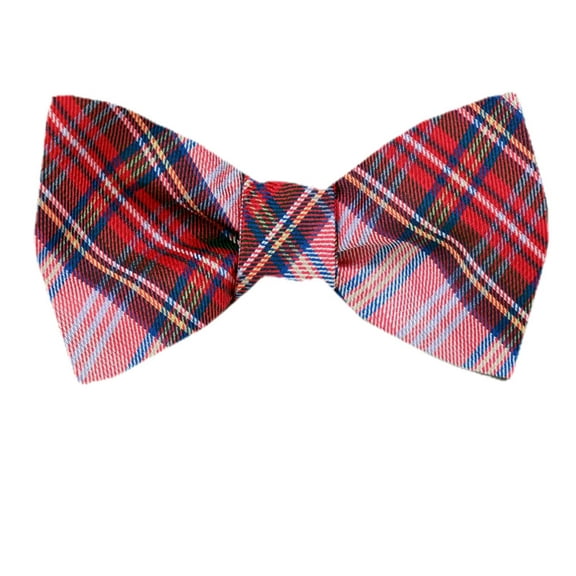 Mens Silk Stripe Plaid Designer Self Tie Bow Tie