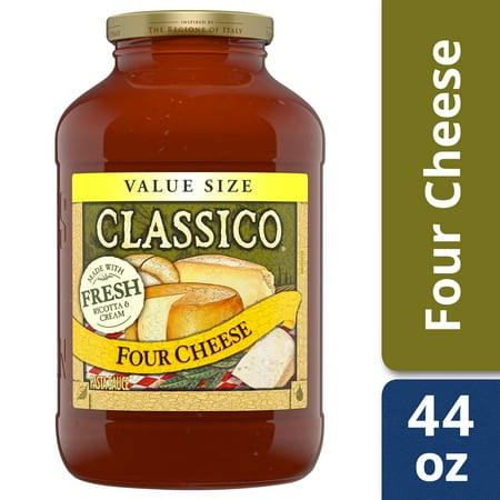 1 jar 24 oz olivo by classico traditional pasta sauce Upc 041129088203 Classico Four Cheese Pasta Sauce 44 Oz Jar Upcitemdb Com