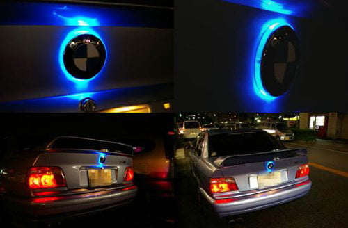 iJDMTOY Compatible With BMW Front Hood or Rear Trunk Lid, Blue 3.25-Inch 82mm Roundel LED Emblem Background Lighting Kit Walmart.com