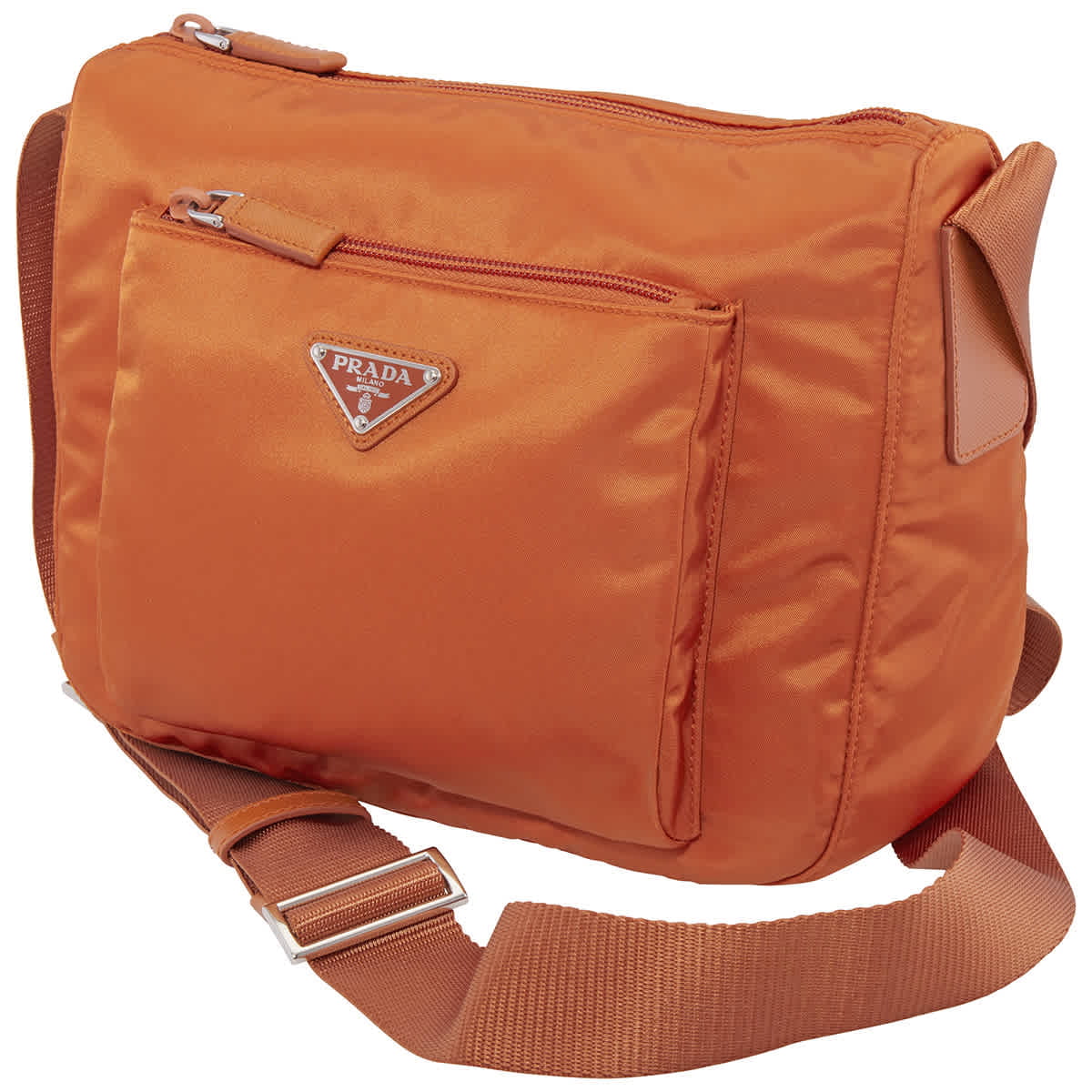 Prada Orange Nylon Crossbody Bag 