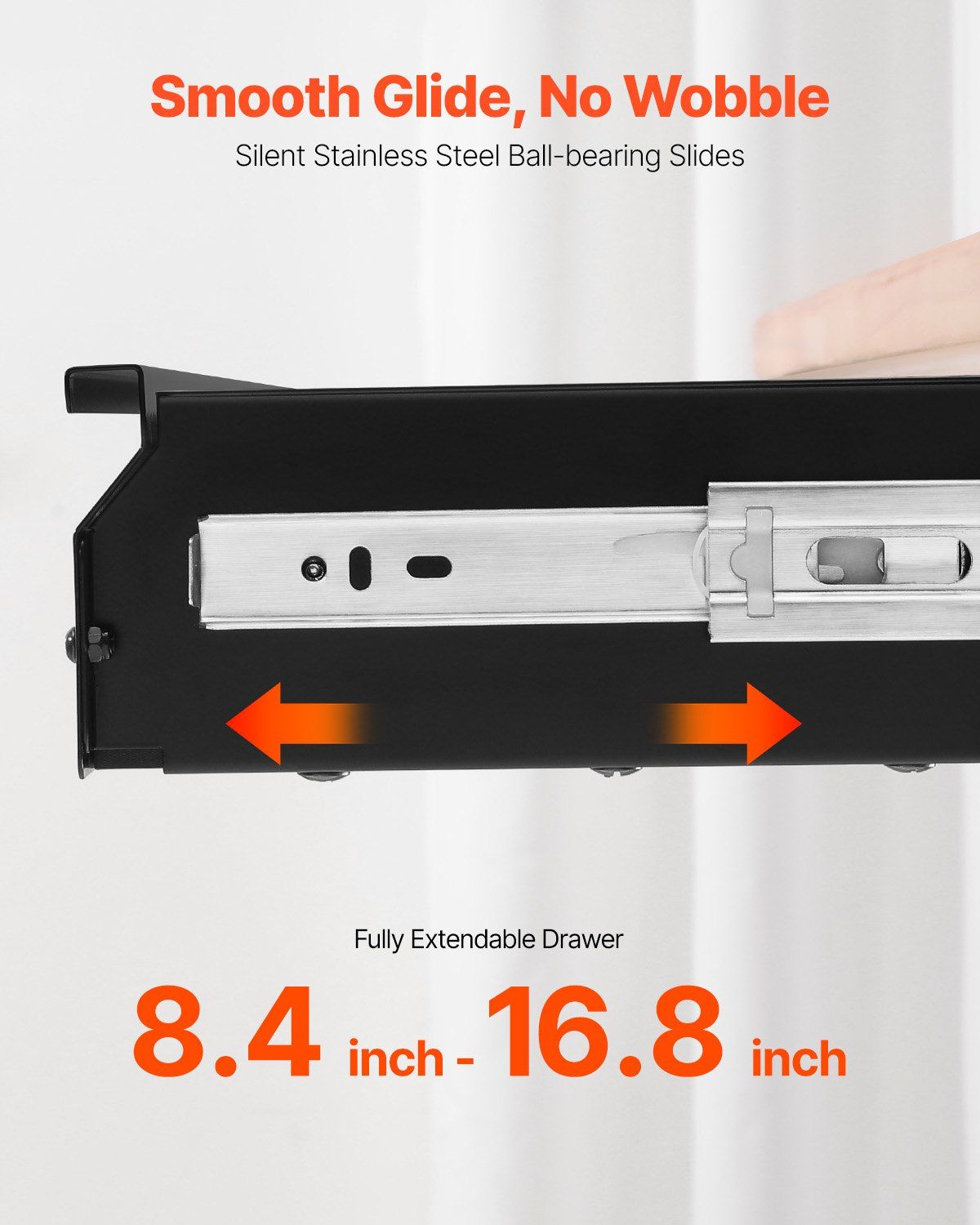 26 in Under Desk Drawer Organizer Slide-Out Storage for Home Office with Keyboard Tray Space Saver Extra-Wide Metal Construction Smooth Silent Glide Hidden Desktop Storage for Office Supplies Tools
