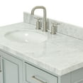 thumbnail image 5 of Ariel Stafford 43 Inch Single Left Offset Oval Sink Vanity With Carrara White Marble Countertop W/1.5" Edge In Grey, 5 of 11