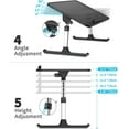 thumbnail image 4 of Leather Laptop Bed Tray Table, Adjustable Laptop Stand with Removable Stopper, Portable Lap Desks with Foldable Legs, Notebook Stand Breakfast Reading Desk for Sofa Couch(Large, Black), 4 of 16