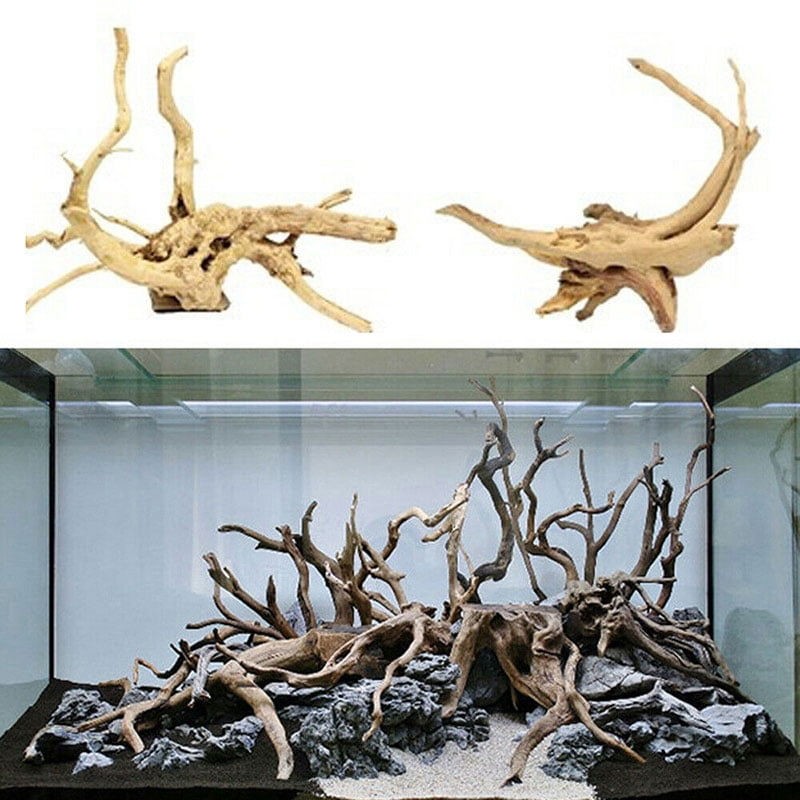 Natural Wood Trunk Driftwood Tree Aquarium Fish Tank Plant Stump Ornament Decor! 