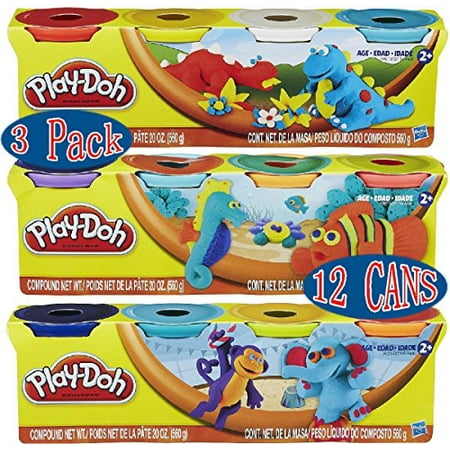 Play-Doh 4-Pack of Colors, 3-Packs (12 Cans Total)