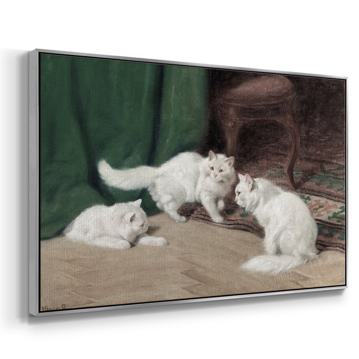 Vintage Animal Print-VI By Wexford Home Framed in Silver Wood Gallery Wrapped Canvas 27 in. x 41 in.