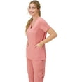 thumbnail image 2 of Hanes Women's Scrubs Healthcare Top, Moisture-Wicking Stretch Scrub Shirts, Ribbed Side Panels, 2 of 5