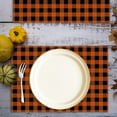 thumbnail image 5 of 4 Pieces Fall Orange Black Buffalo Plaid Placemats 12x18 Inch Thanksgiving Table Mats Farmhouse Thanksgiving Autumn Decorations for Indoor Outdoor Party Washable Table Mat, 5 of 6