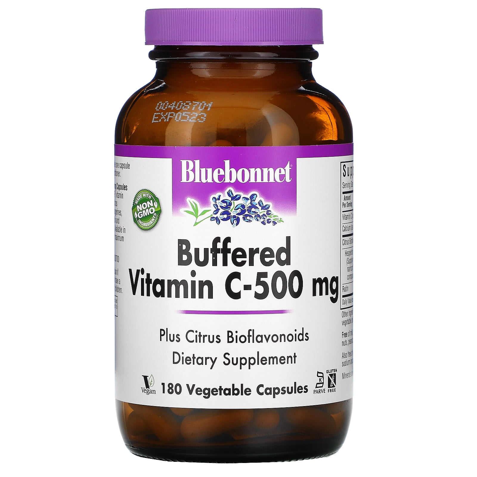Buffered Vitamin C, 500 mg, 180 Vegetable Capsules,