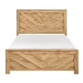 thumbnail image 2 of Modern 5pc Full Bedroom Set Natural Finish Chevron Design Bed Furniture, 2 of 7
