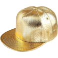thumbnail image 1 of Unisex Button Back Cap, Adjustable Hip Hop Flat Brim Baseball Cap golden, 1 of 5