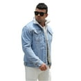 thumbnail image 2 of LZLER Blue Jean Jacket Mens Fleece Lined Denim Jacket, 2 of 7