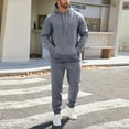 thumbnail image 6 of Fgvctg 2 Piece Sets for Men Winter Lounge Sets Casual Fleece Sweatsuits Plus Size Jogger Sweatpants Oversized Sweatshirts Tracksuits with Pockets Dark Gray 3XL, 6 of 9