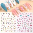 thumbnail image 5 of 8 Sheets Flower Nail Sticker Nail Art Daisy Nail Sticker Decoration Adhesive Manicure (c), 5 of 5