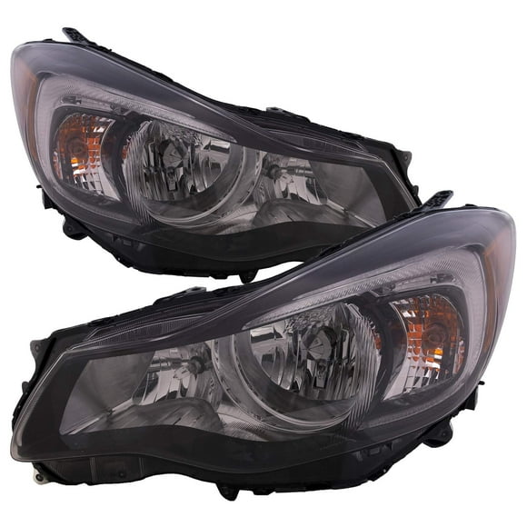 PERDE Headlights Compatible with Subaru Impreza 2012-2016 And 2013-2015 XV Crosstrek Halogen Black Housing With Performance Lens Left Driver And Right Passenger Headlamp Set