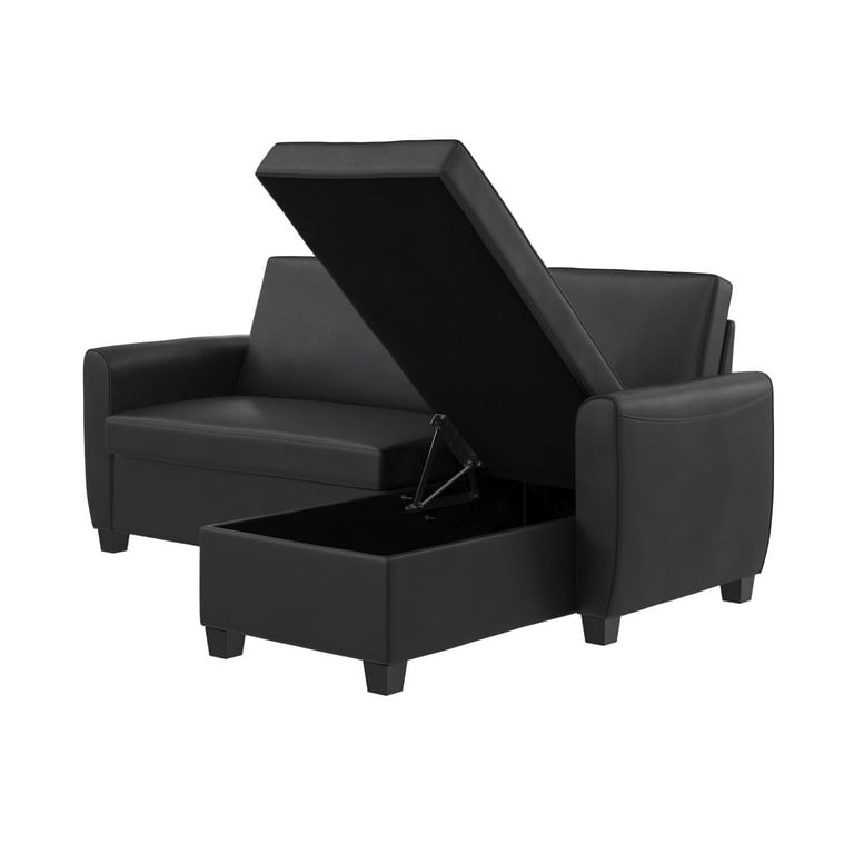 Dhp noah sectional sofa cheap bed with storage