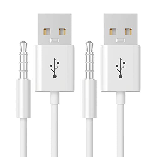 for iPod Shuffle Cable 3-Pack 3.5mm Jack Plug to USB Power Charge USB Charge... 
