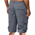 thumbnail image 6 of JIUKE Mens Shorts Knee Length Cargo Shorts High Waisted Fitted Solid Color Outdoor Hiking Shorts with Pockets, 6 of 7