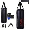 thumbnail image 1 of Costway Saco de boxeo para niños, juego de boxeo, pelota de kickball, guantes, cuerda para saltar, gancho para niños., 1 of 4