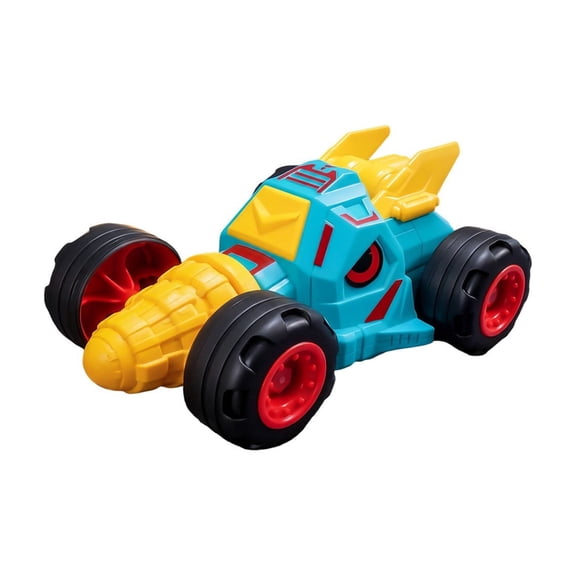 Rotating Stunt Car Drilling Toy Vehicle Pull Back Race Car Engineering Vehicle Green 5.9 inch No Battery Required