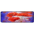 thumbnail image 5 of SKYSONIC 2X6 Feet Watercolor Red Poppies Runner Rug with Rubber Backing, Cute Flower Non Slip Entryway Rug Runner Washable Soft Area Rug Carpet for Hallway Bedroom Kitchen Decor, 5 of 6