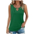 thumbnail image 2 of Shirts for Women Sleeveless V-Neck Solid Color Casual Tank Tops for Women Summer V Neck T Shirts Trendy Sleeveless Basic Tee Loose Fit 2025 Fashion Army Green L, 2 of 6