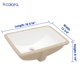 thumbnail image 4 of Lavabo de baño Dcolora rectangular 40,64 x 30,48 cm de porcelana blanca, 4 of 8