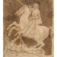 thumbnail image 2 of Antonio del Pollaiuolo 20x22 Black Ornate Framed Double Matted Museum Art Print Titled: Study for the Equestrian Monument to Francesco Sforza (Early to Mid 1480s), 2 of 5