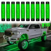 10X Green CREE LED Rock Lights Underbody Truck Bed Neon Bar For Jeep Off-Road Truck Underbody Under Glow Lamp Kit