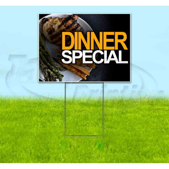 Dinner Special (18" x 24") Yard Sign, Includes Metal Step Stake