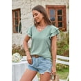 thumbnail image 5 of 2024 Summer New Women's T-shirt Hole Hollow Lotus Sleeve Casual Top, 5 of 5
