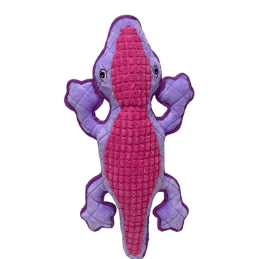 Vibrant Life 4-Piece Squeaky & Plush Tough Buddy Lizard Dog Toy, Chew Level 4，Purple